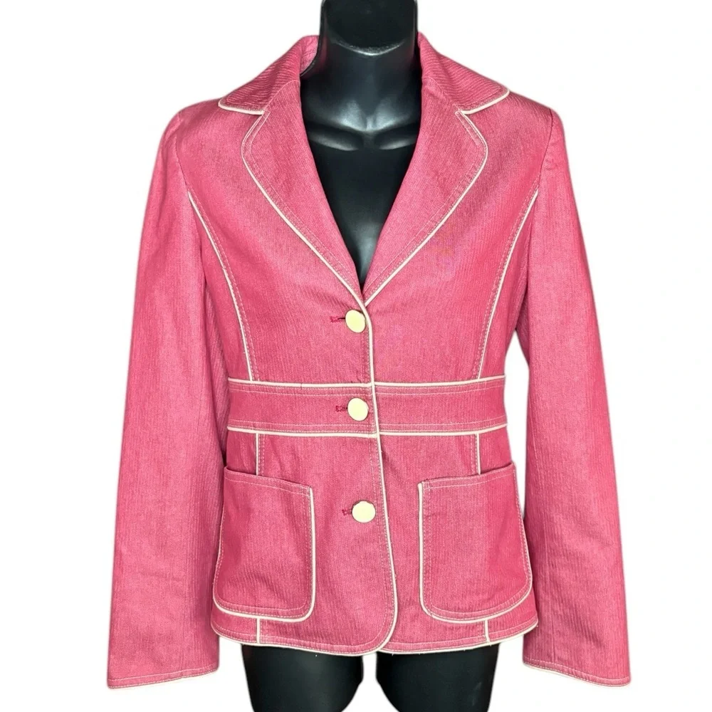 Cynthia Steffie vintage military style pink blazer sz small preloved - Picture 1 of 7